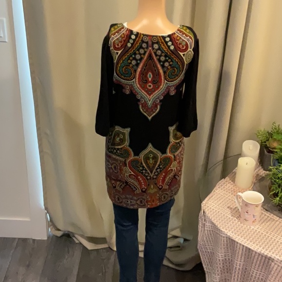 PTP 18 inches with stretch length 31” bohemian flare tunic dress 95% rayon - Picture 9 of 9